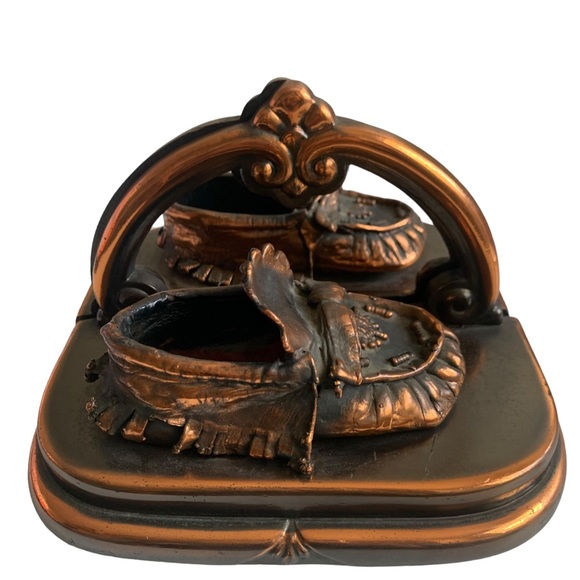 Vintage Bronze Baby Shoe Book Ends - Picture 4 of 7